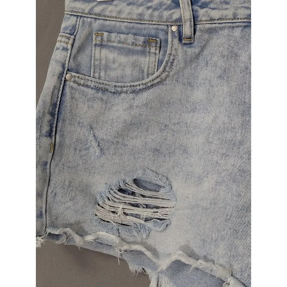 PACSUN LOS ANGELES High Rise Short Denim Shorts Blue Size 28